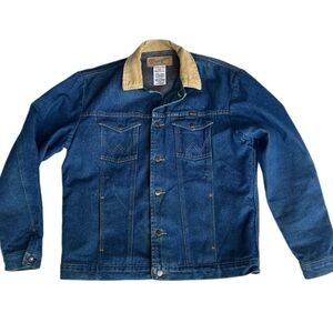 Vintage Wrangler Denim Jacket Blanket Lined Size 44L